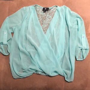 3/4 length sheer dress shirt.